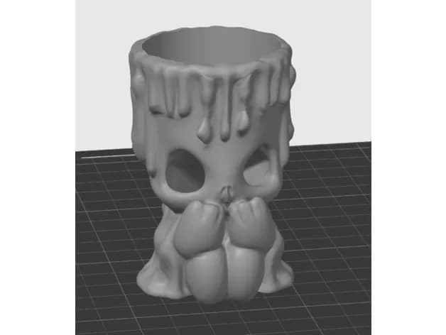 STL - Porta velas calavera con cera render 4