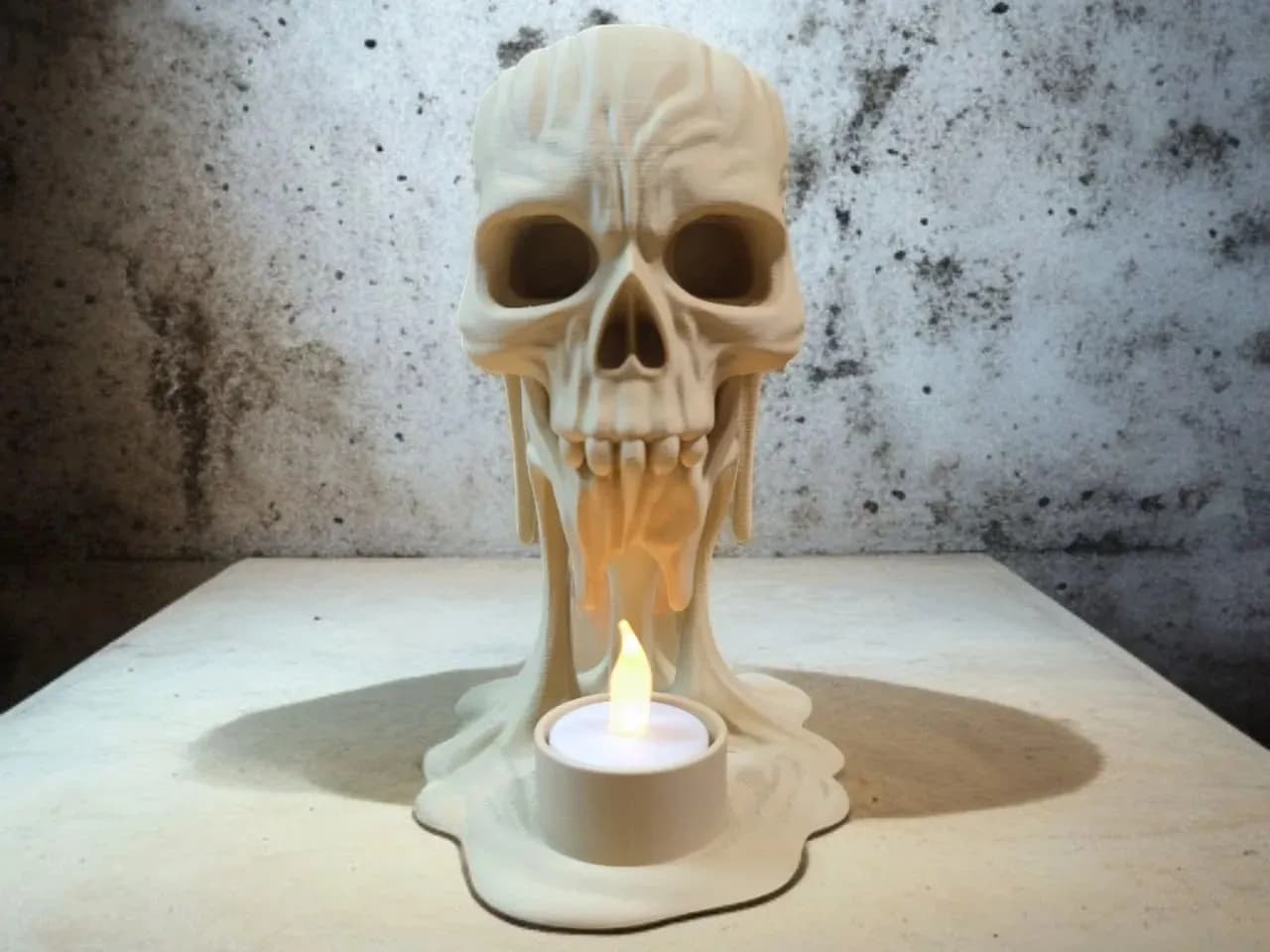 STL - Porta velas calavera fundida