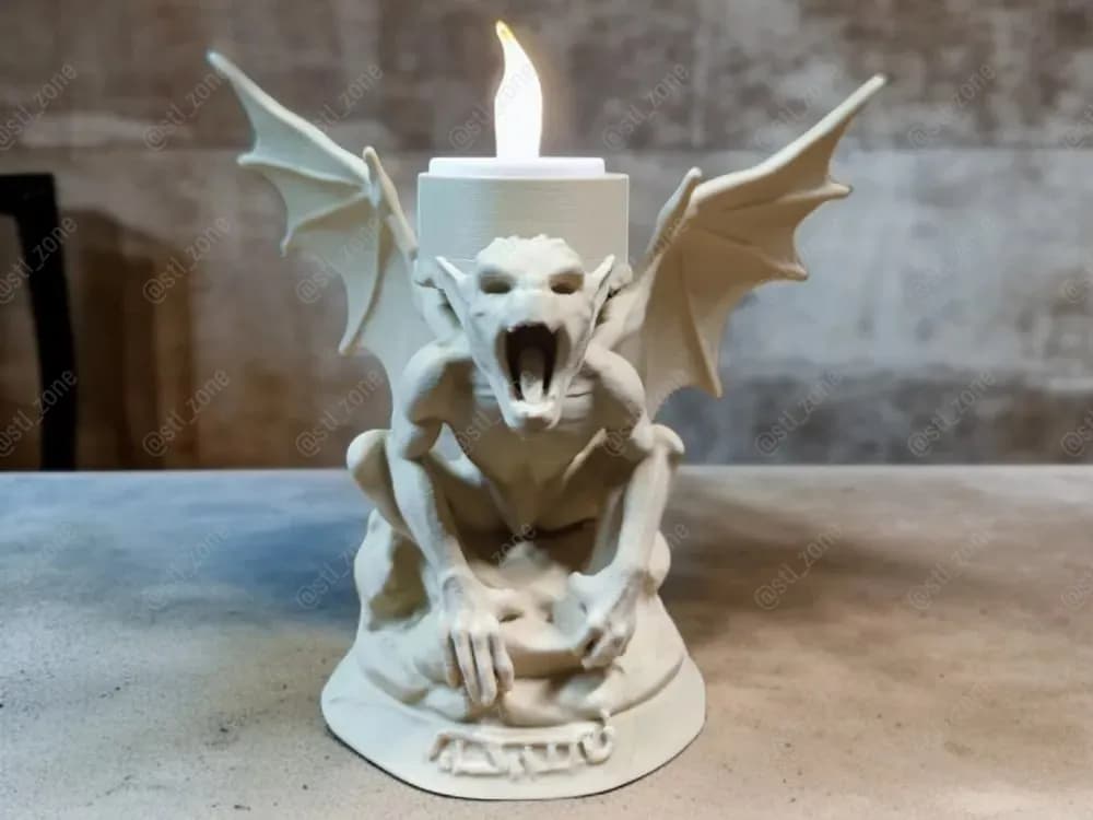 STL - Porta velas gárgola demonio