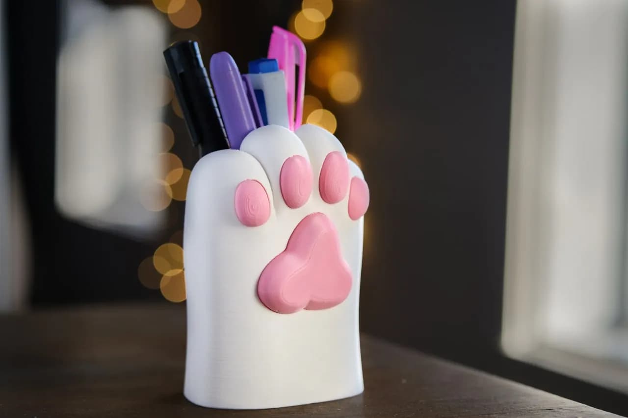 STL - Portalápices de Pata de Gato
