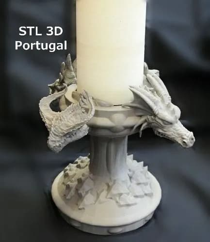 STL - Portavelas dragón render 2