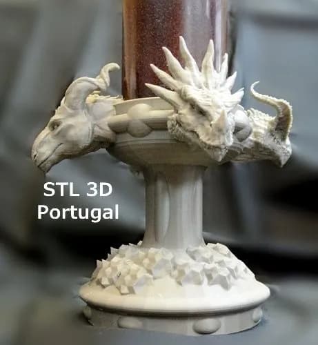 STL - Portavelas dragón render 3