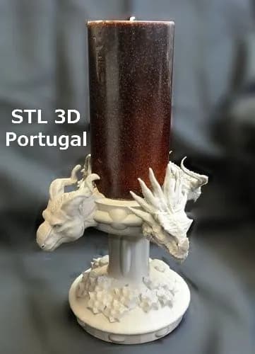STL - Portavelas dragón render 4
