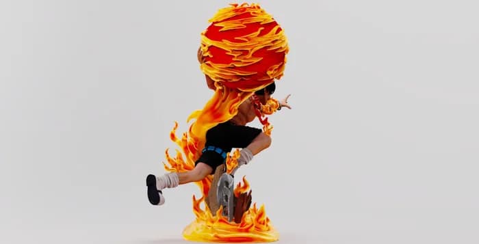 STL - Portgas D. Ace One Piece 2 render 5