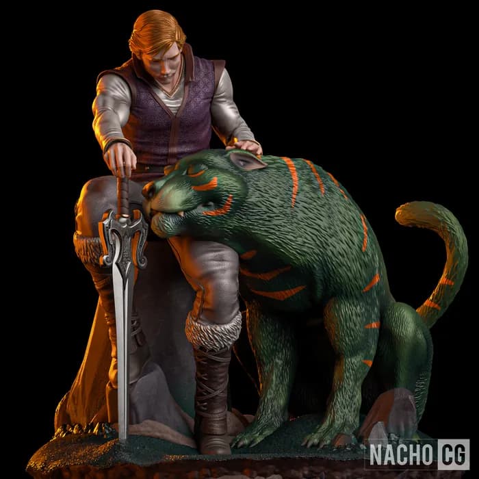 STL - Príncipe Adam y Panthor render 5