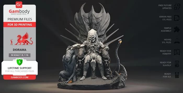STL - predator on throne sla gambody