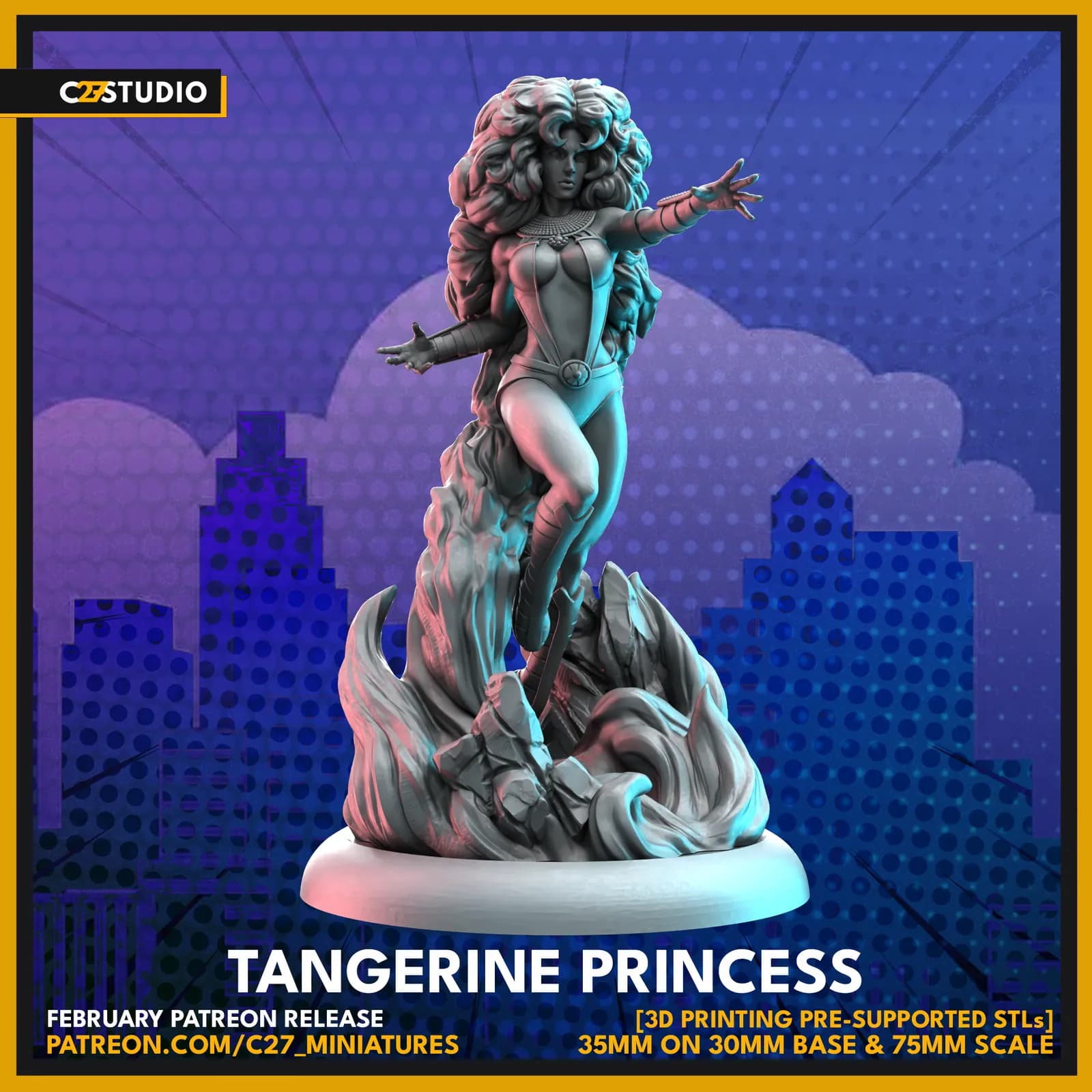 STL - Princesa de Tangerina render 2
