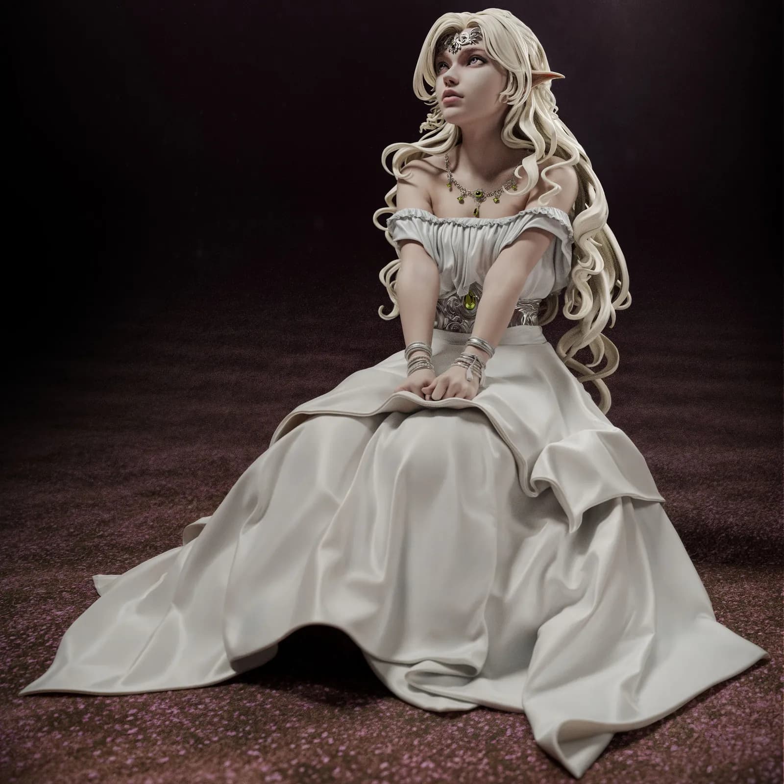 STL - Princesa Elfa Elegante render 3