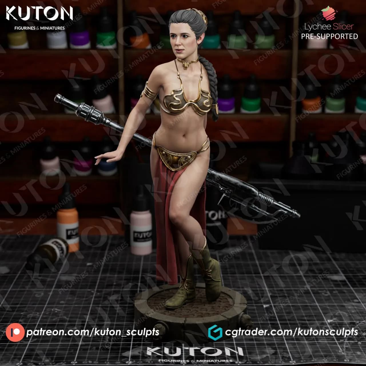 STL - Princesa Leia Esclava render 4
