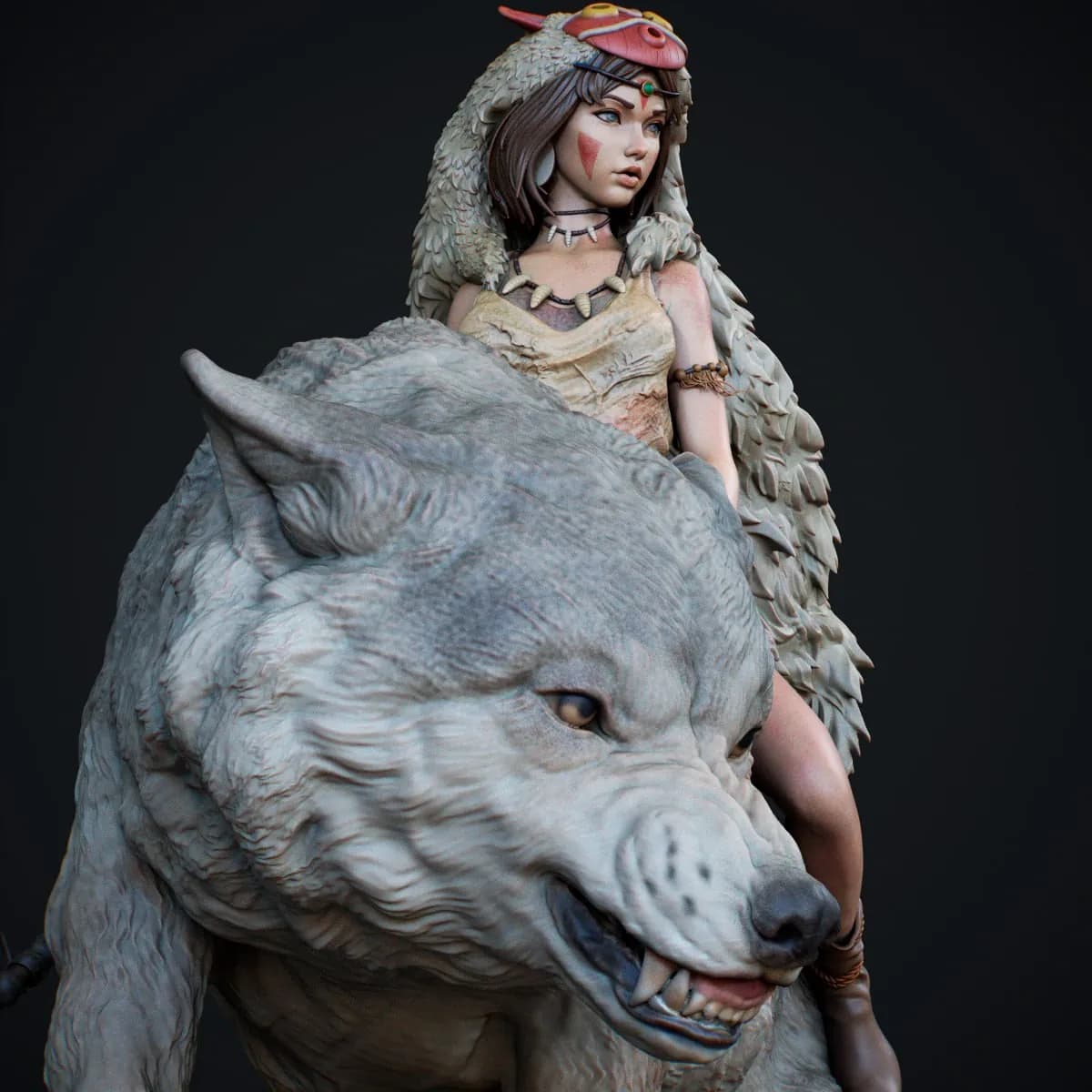 STL - Princesa Mononoke en lobo