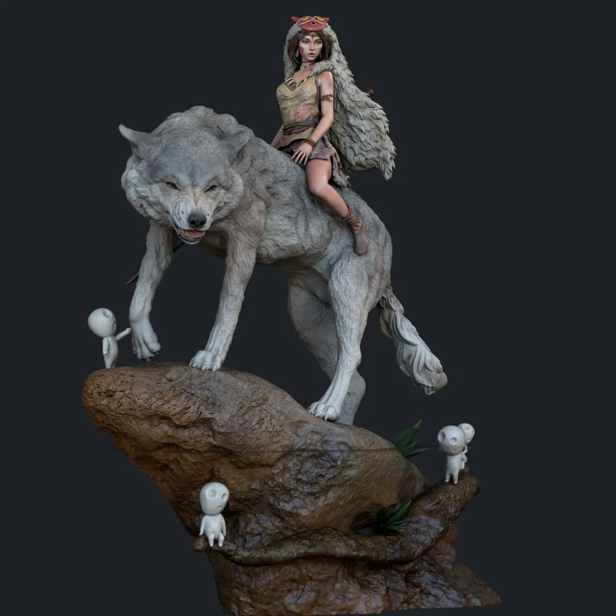 STL - Princesa Mononoke en lobo