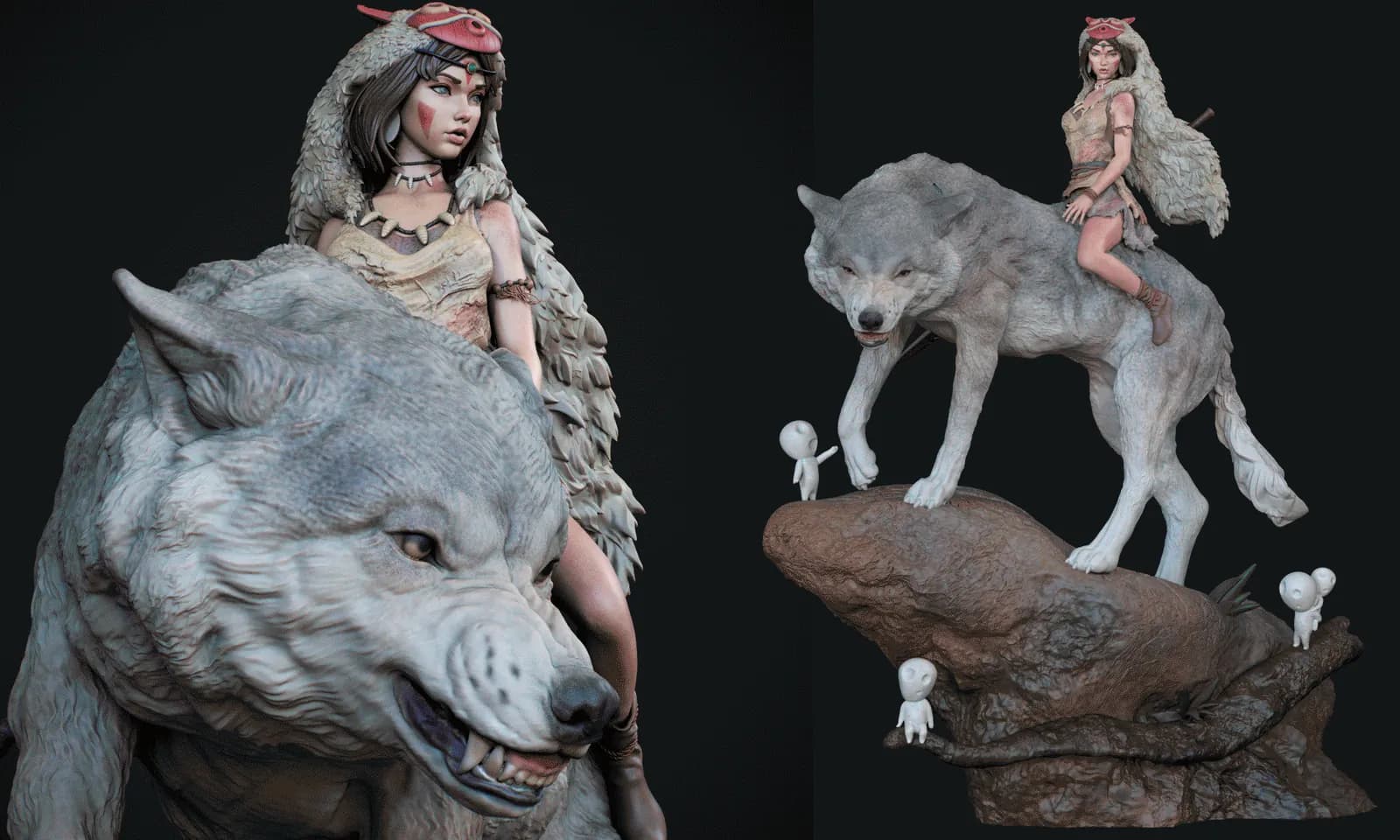 STL - Princesa Mononoke en lobo