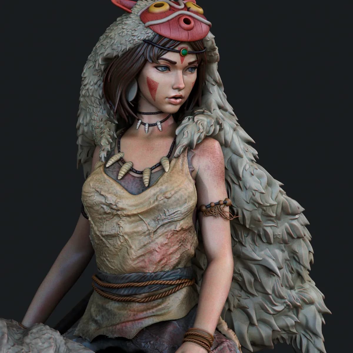 STL - Princesa Mononoke en lobo
