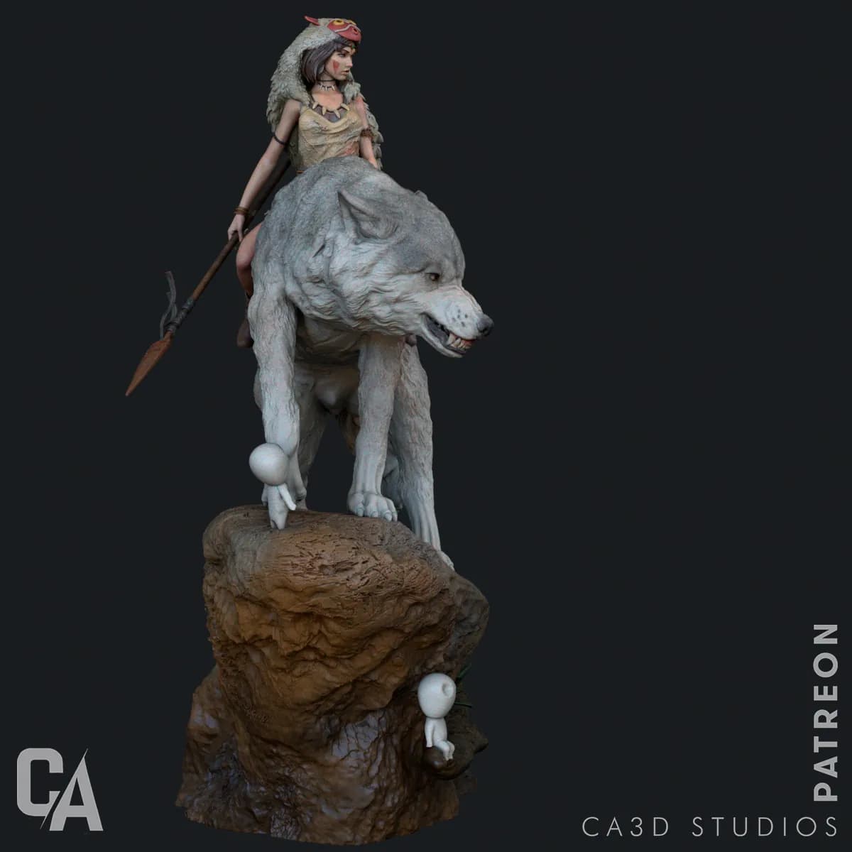 STL - Princesa Mononoke en lobo