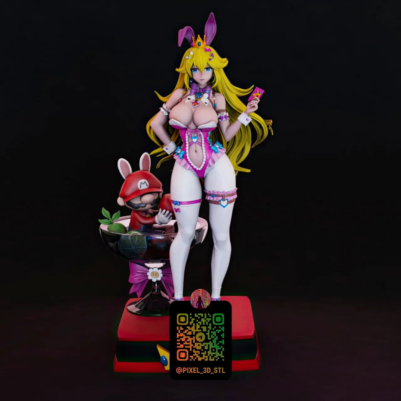 STL - Princesa Peach y Mario Bunny Girl