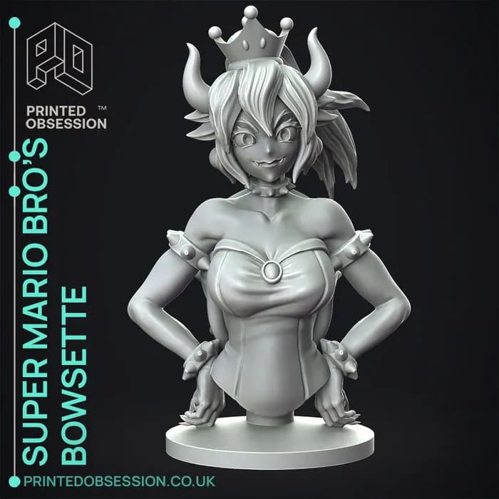 STL - printed obsession bowsette bust