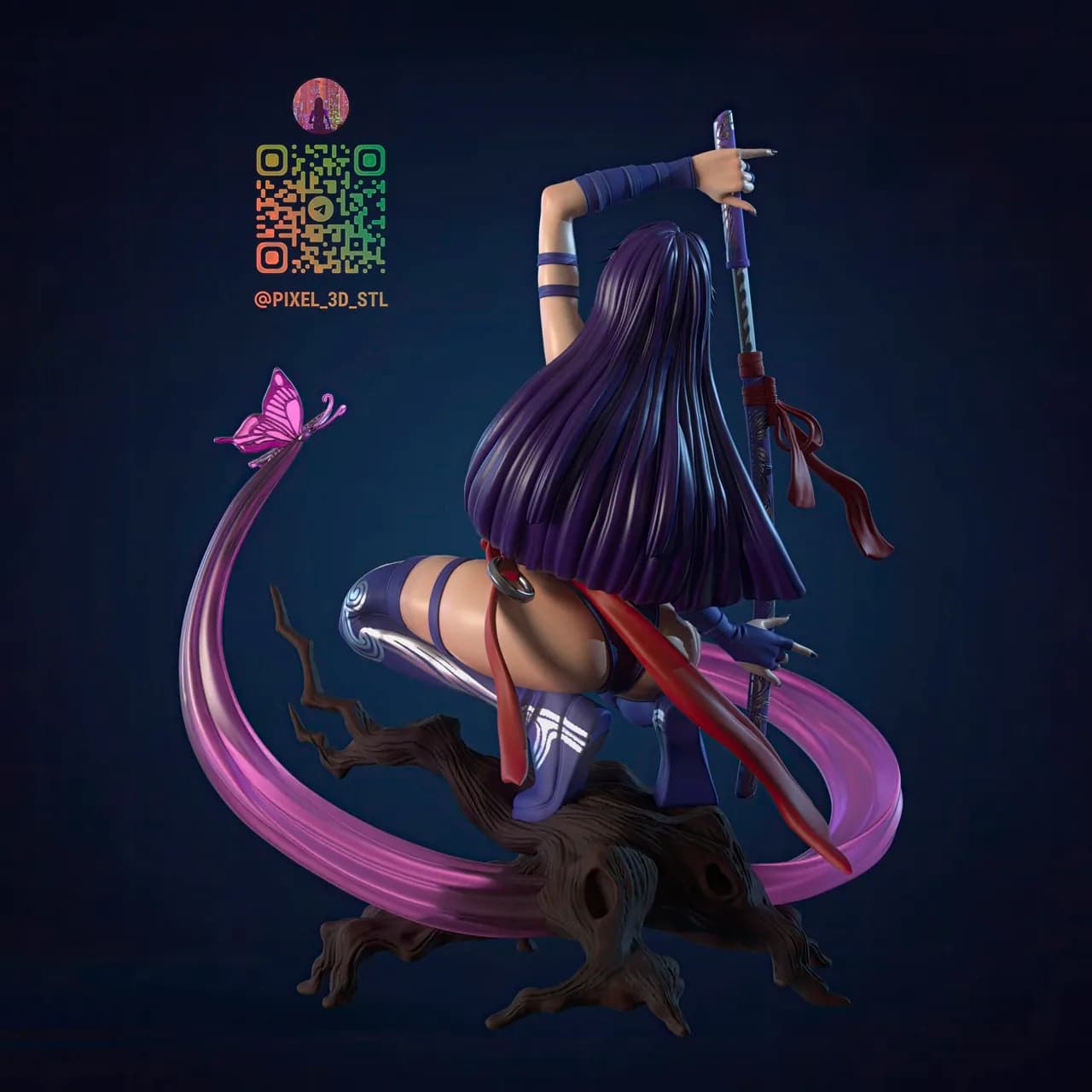 STL - Psylocke figura de accion render 3