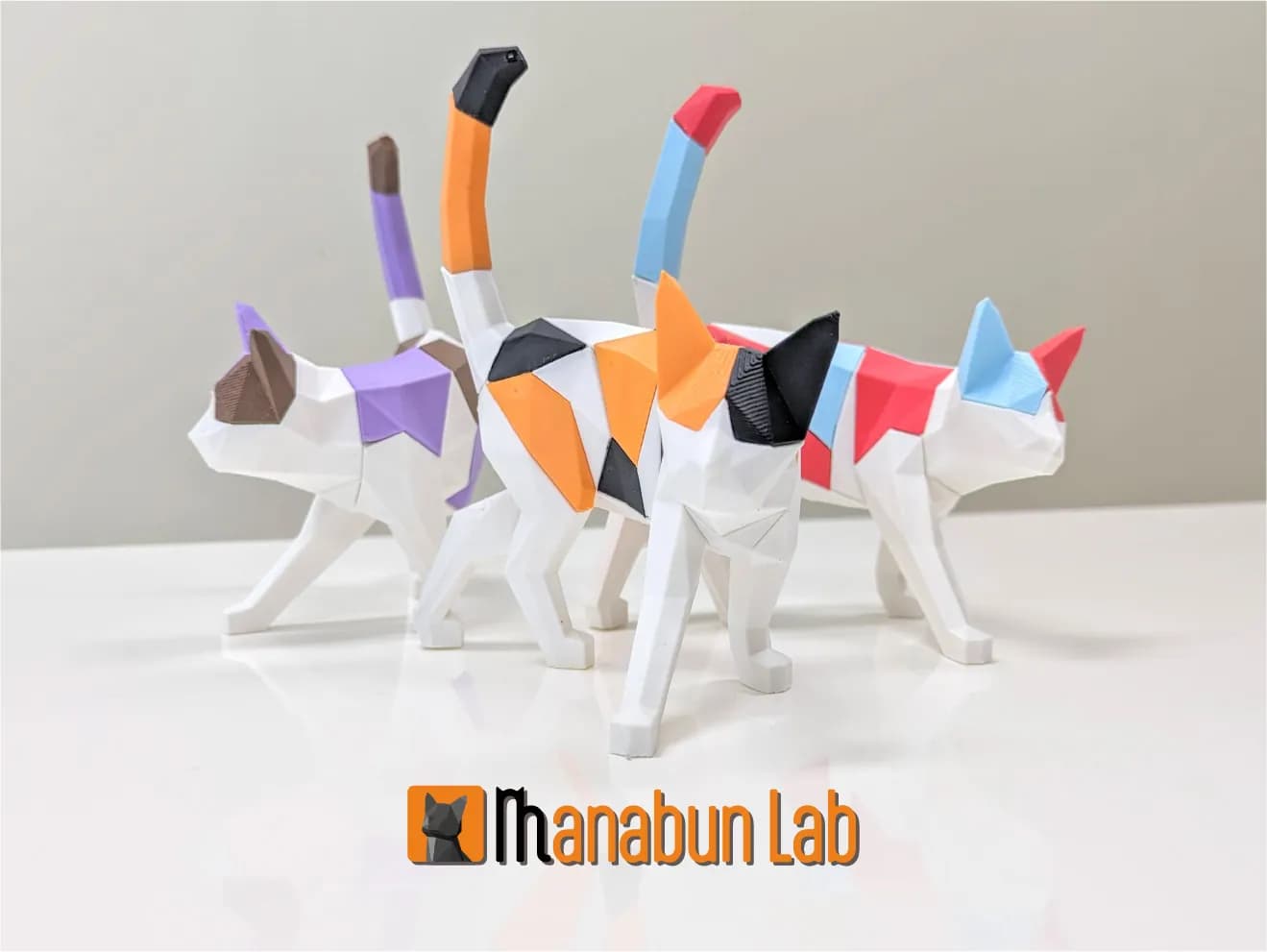 STL - Puzzle de Gato Low Poly render 2