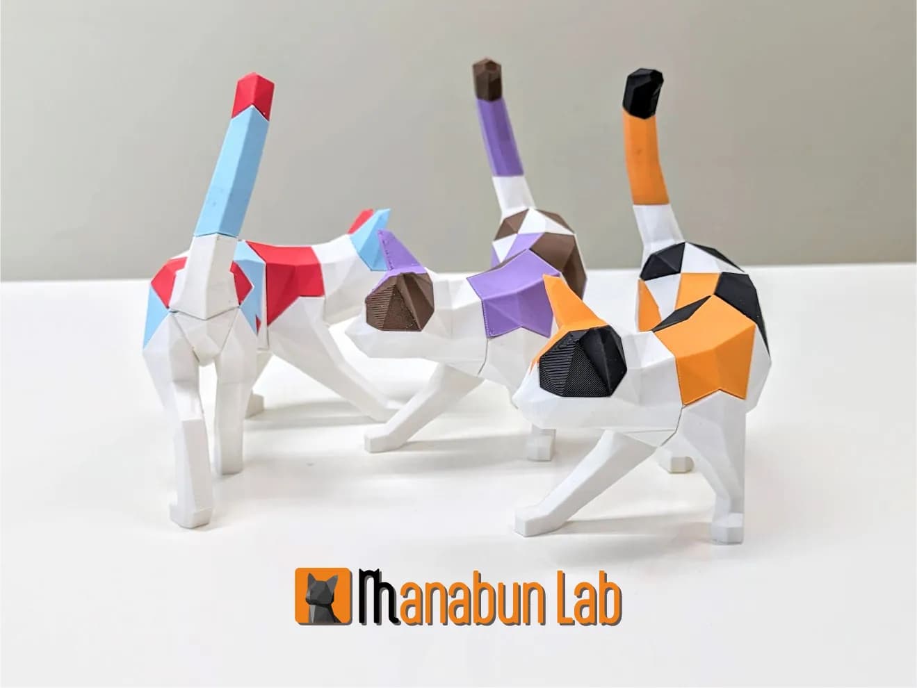 STL - Puzzle de Gato Low Poly render 3