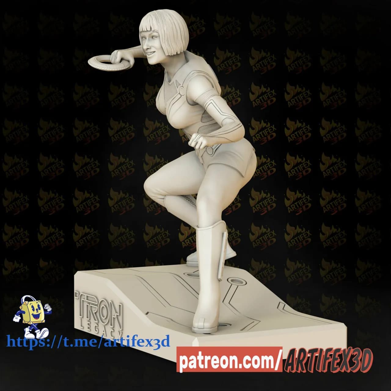 STL - Quorra de Tron Legacy render 2