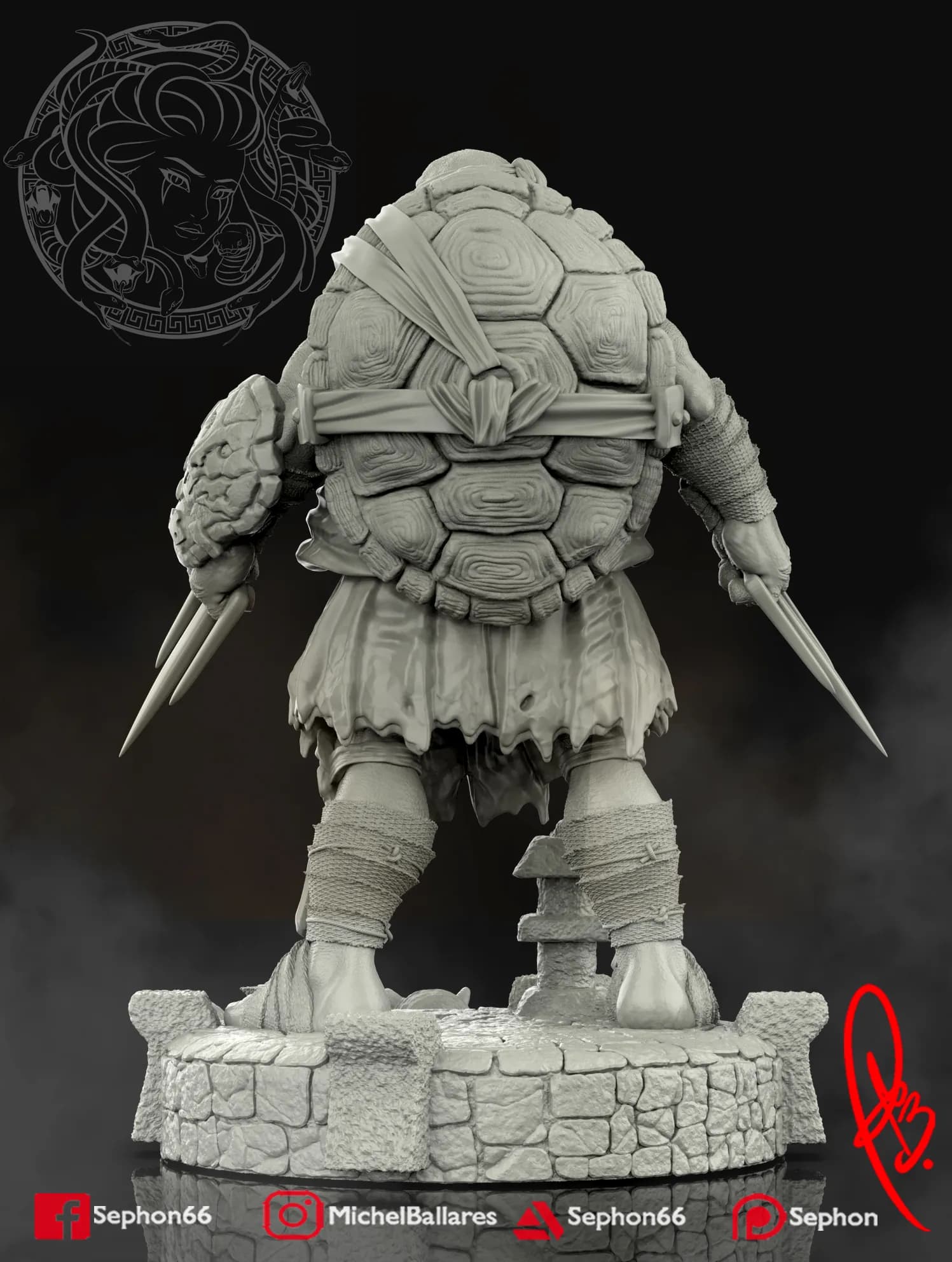 STL - Raphael Ninja Tortuga 2 render 2