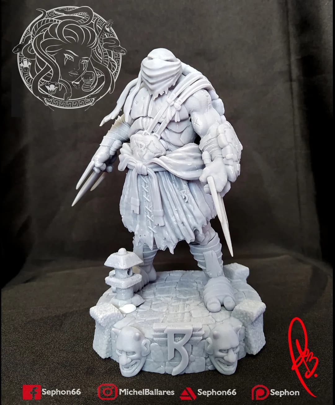 STL - Raphael Ninja Tortuga 2 render 3
