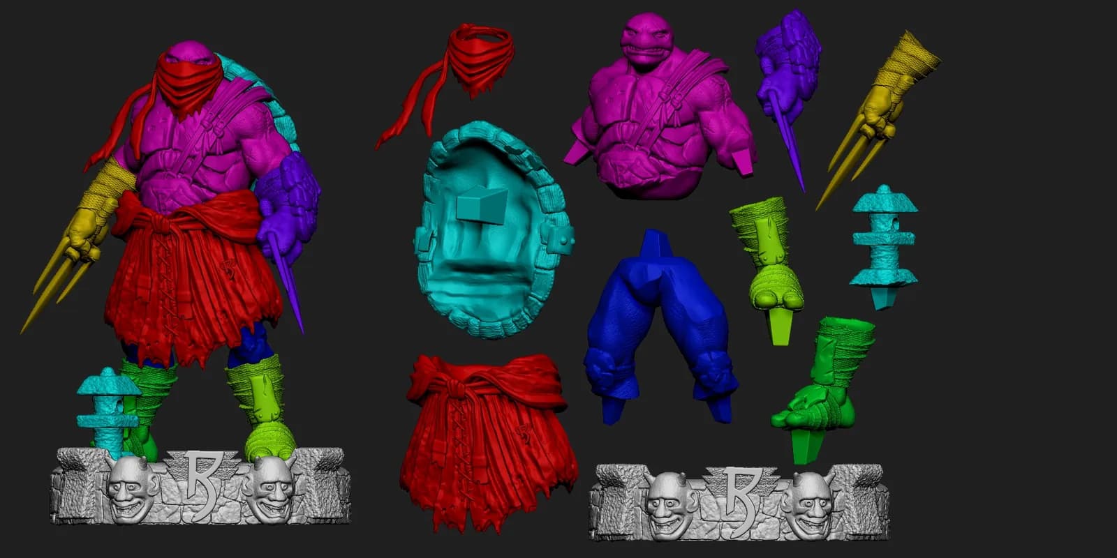 STL - Raphael Ninja Tortuga 2 render 5