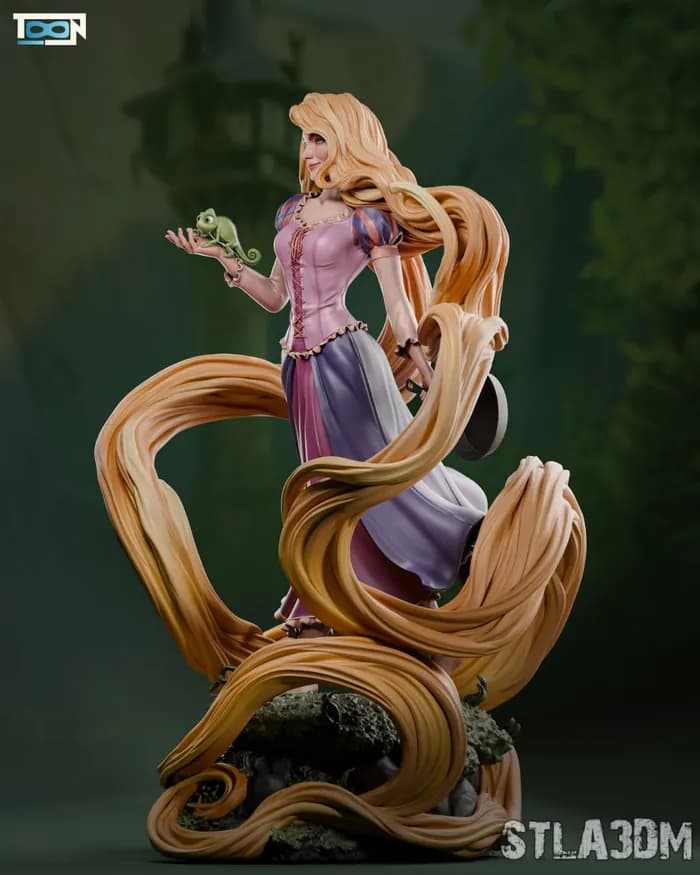 STL - Rapunzel de Enredados render 4