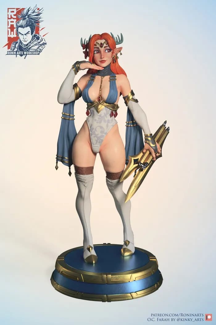 STL - raw 21 pinup farah render 3
