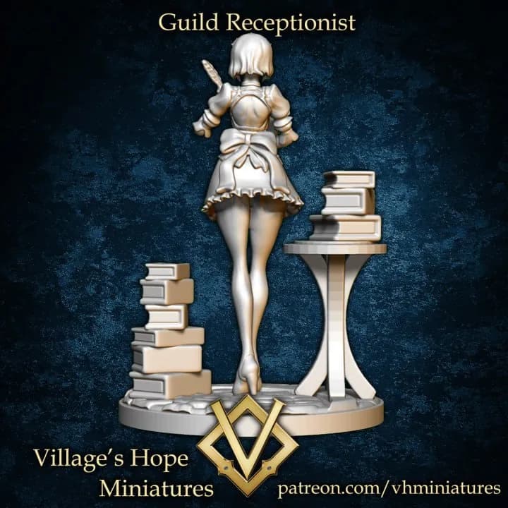 STL - Recepcionista del Gremio render 3