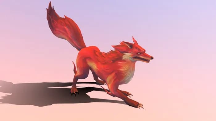 STL - red fire fox stl render 2