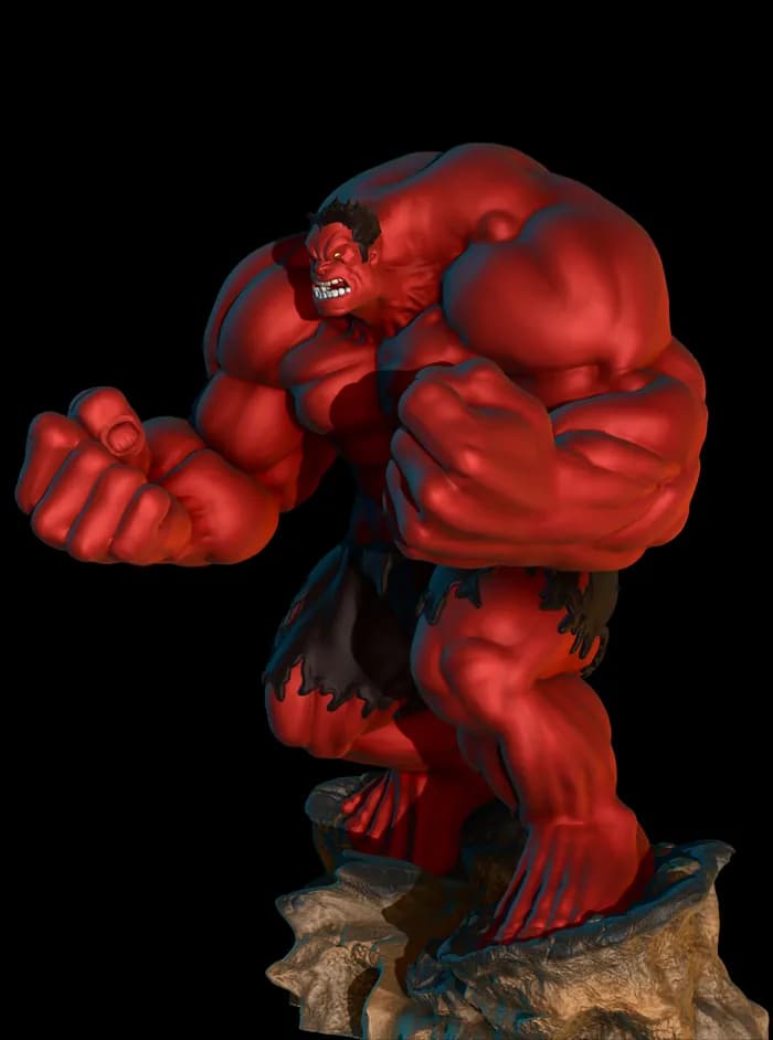 STL - Red Hulk Joe Madureira Version render 2