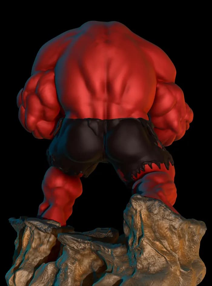 STL - Red Hulk Joe Madureira Version render 3