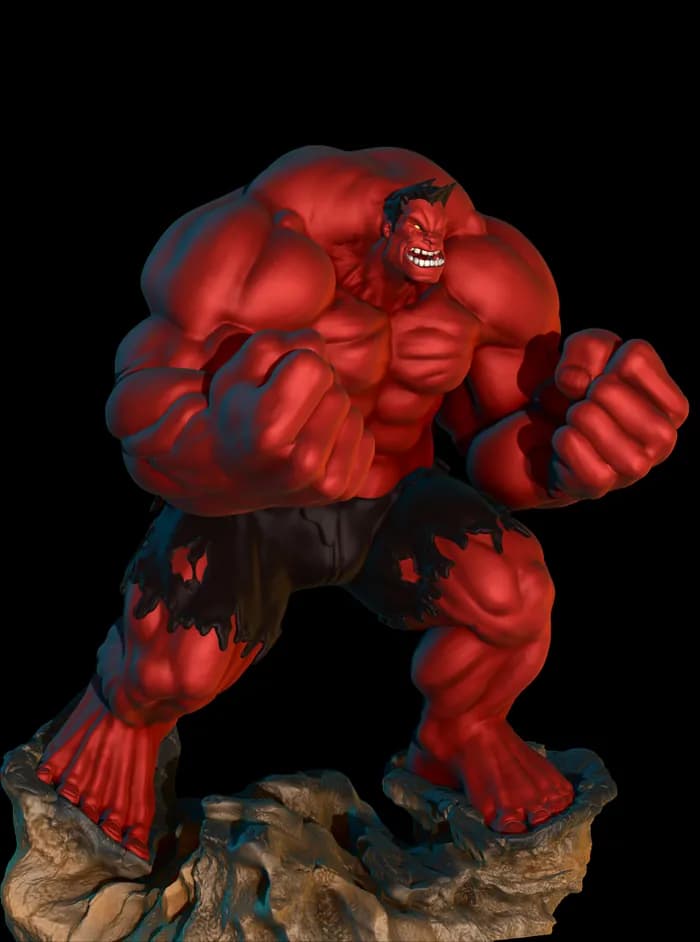 STL - Red Hulk Joe Madureira Version render 4