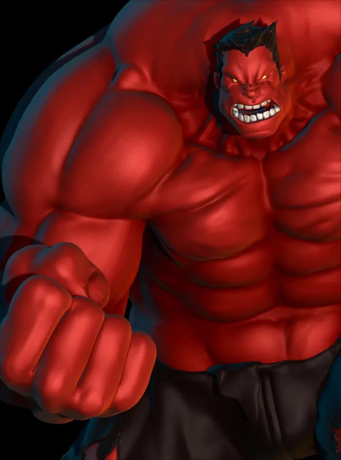 STL - Red Hulk Joe Madureira Version render 5