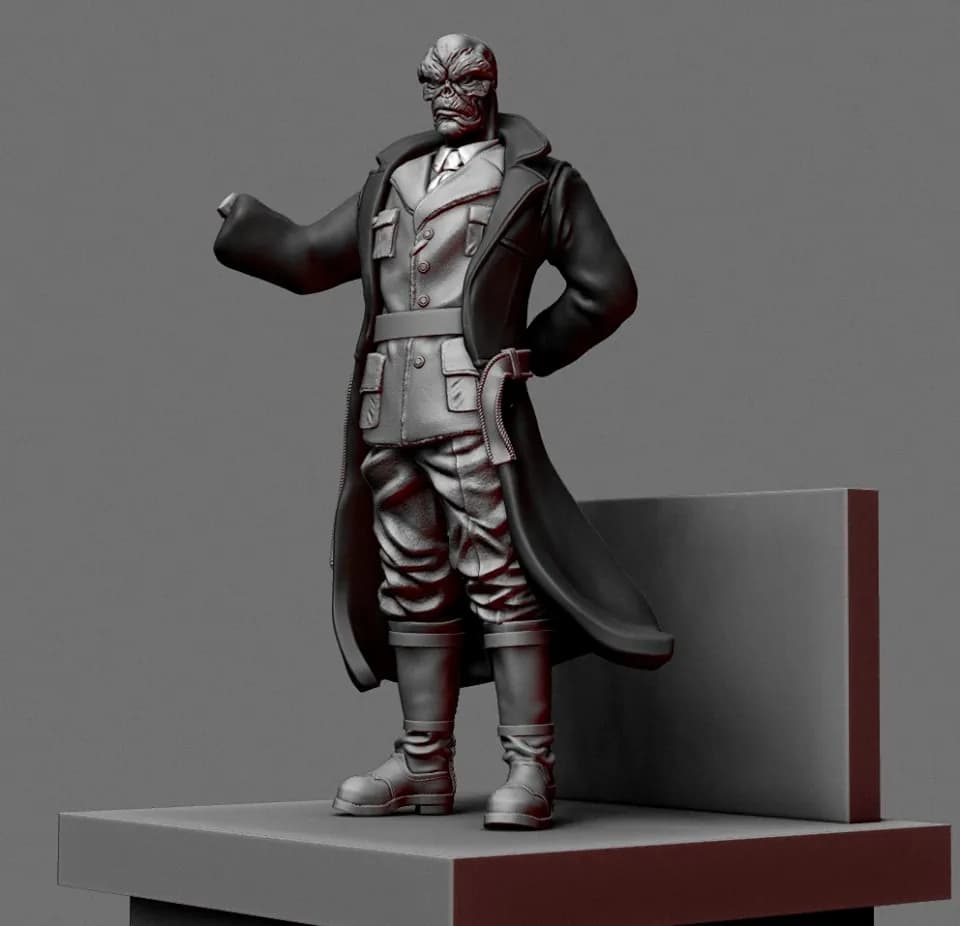 STL - Red Skull con Tesseract render 5