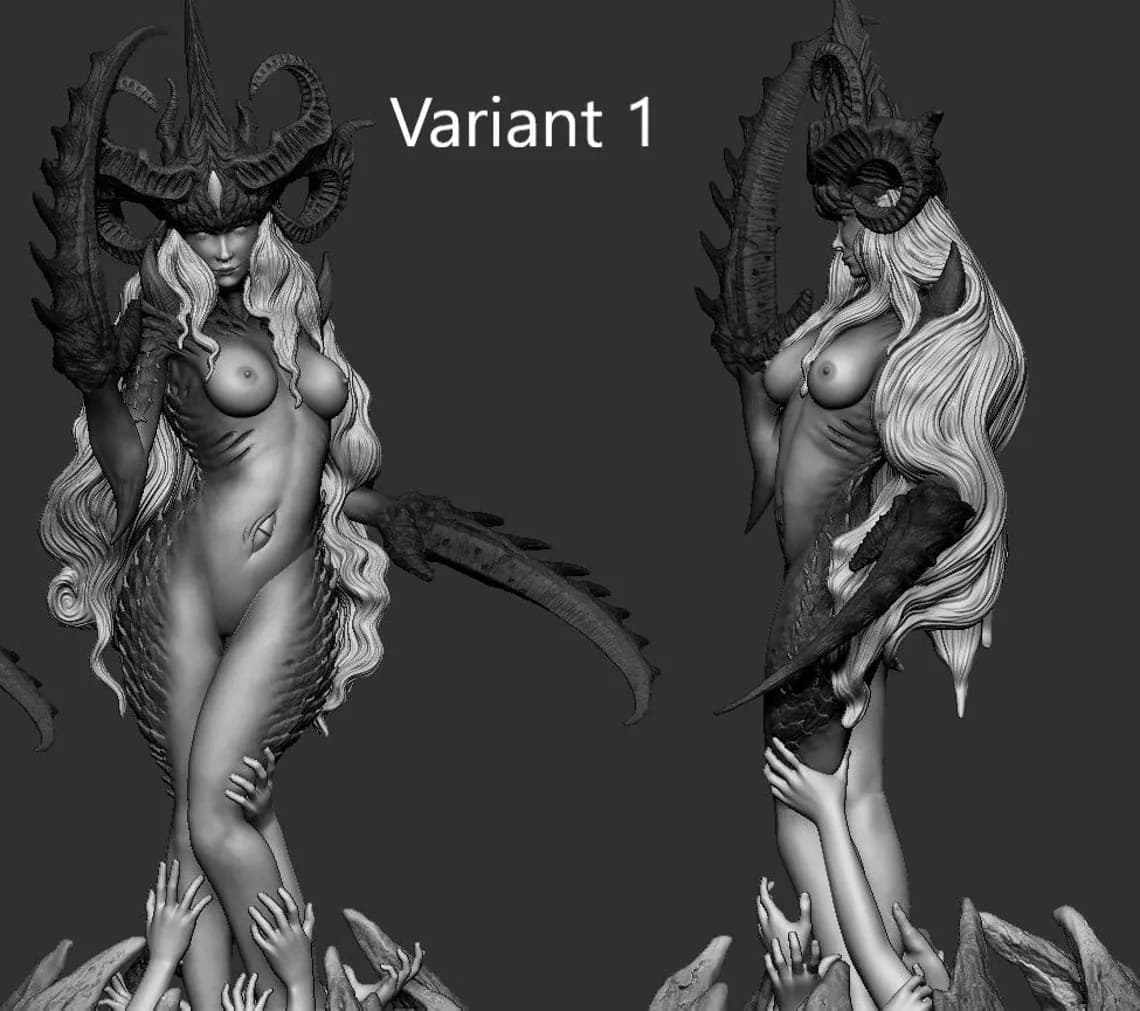 STL - Reina Demoníaca de las Sombras render 5
