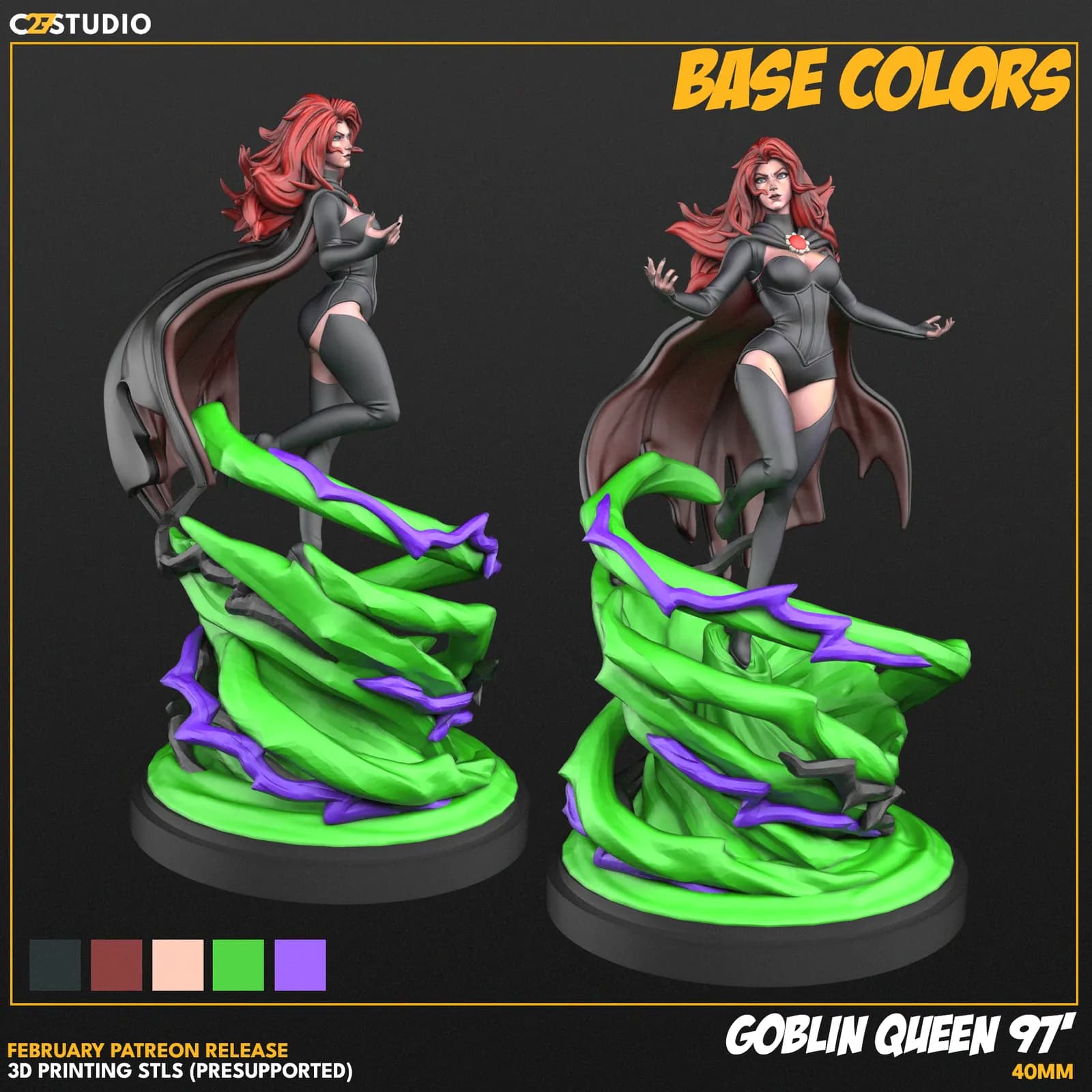 STL - Reina Goblin con pose dinámica render 4