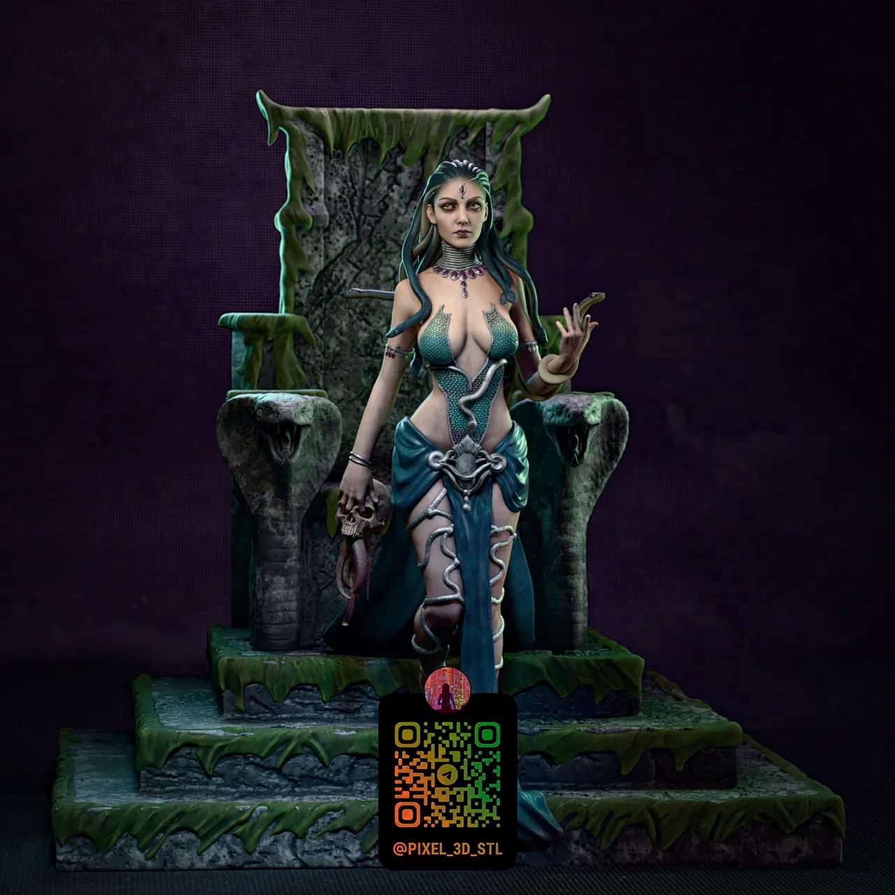 STL - Reina Serpiente en Trono