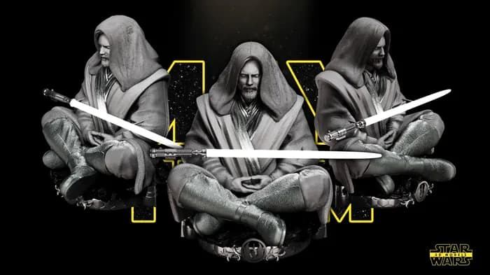 STL - renders obi wan bust