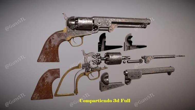STL - Revolver Colt Navy Desarmado