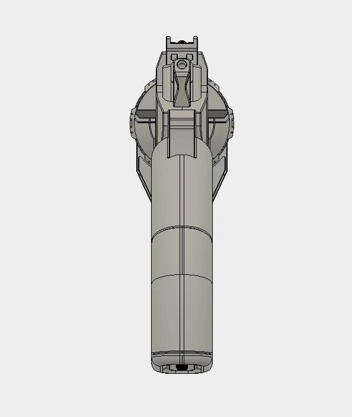 STL - Revolver de ciencia ficción render 2