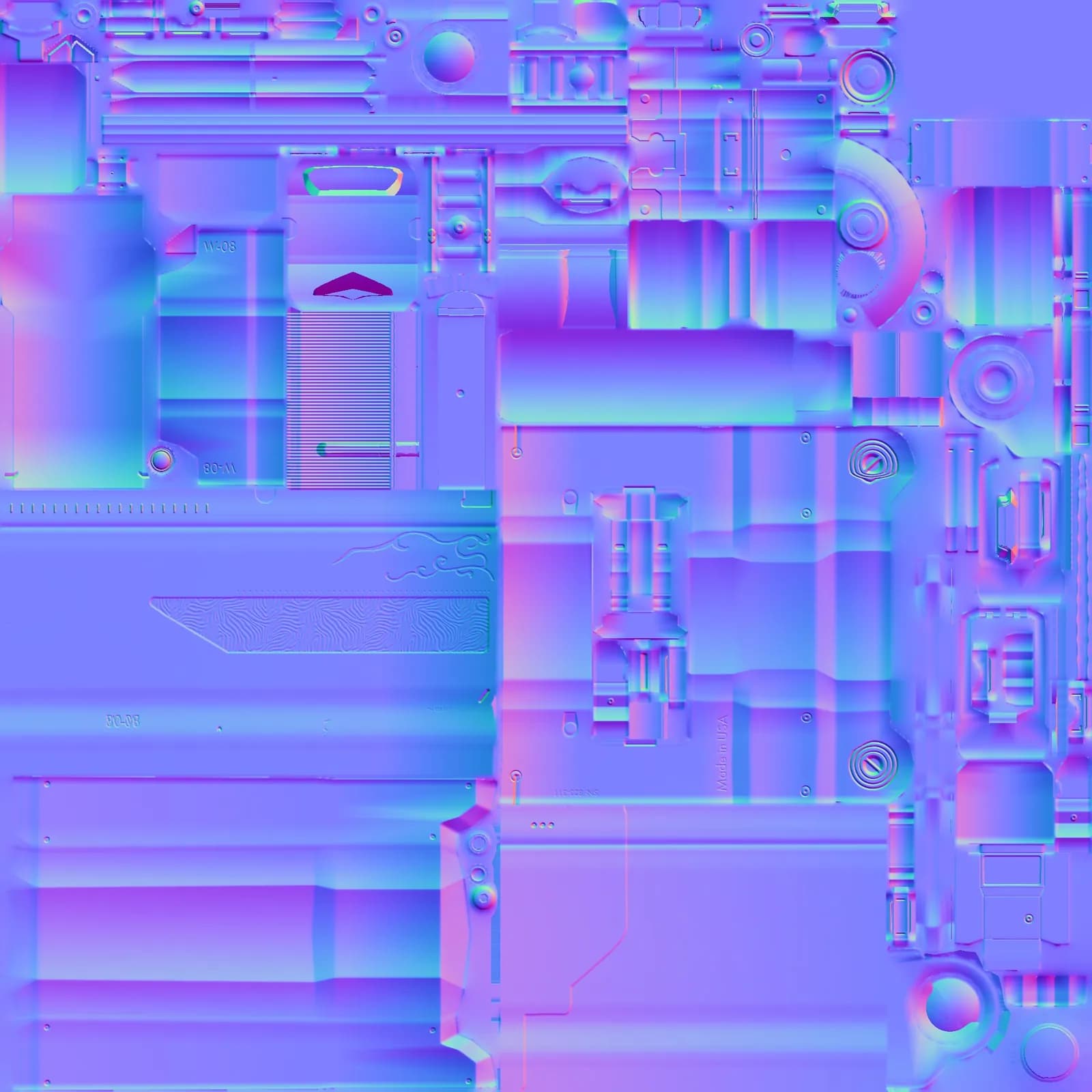 STL - Révolver doble cañón estilo retro render 5