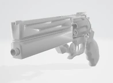 STL - Revolver largo estilo sci fi