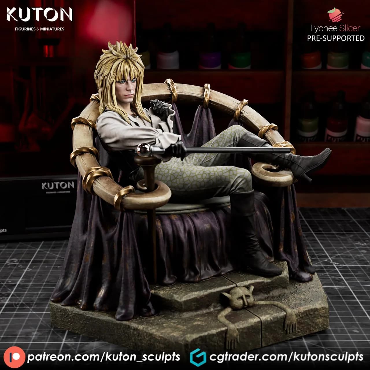 STL - Rey Duende de Laberinto render 3