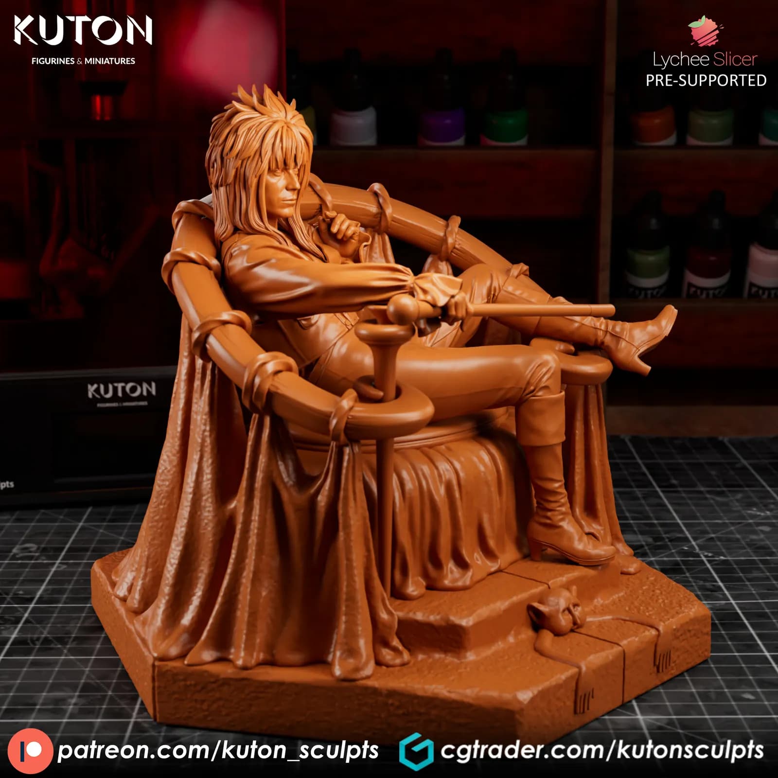 STL - Rey Duende de Laberinto render 5