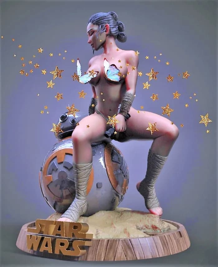 STL - rey star wars – 3d print model stl render 2