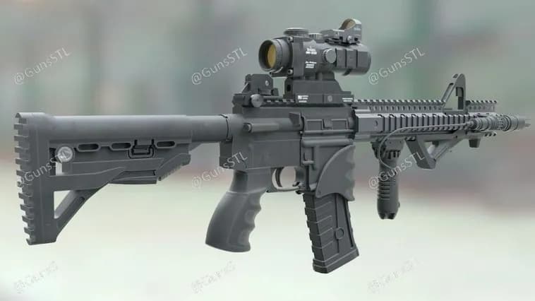 STL - Rifle AR 15 detallado