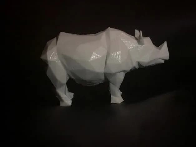 STL - Rinoceronte Low Poly render 2