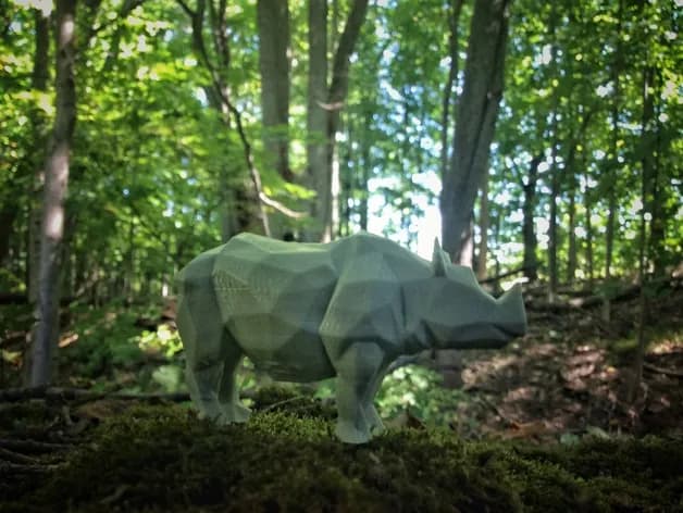 STL - Rinoceronte Low Poly render 5